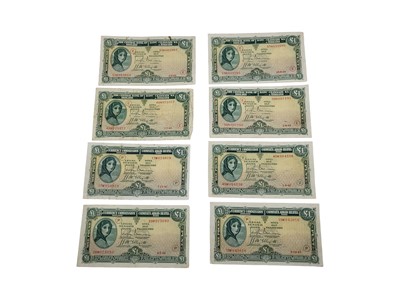 Lot 504 - EIGHT X 1941-1944 £1 WARCODE IRISH LAVERY...
