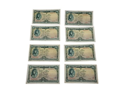 Lot 505 - EIGHT X 1941-1944 £1 WARCODE IRISH LAVERY...