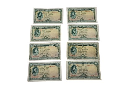 Lot 506 - EIGHT X 1941-1944 £1 WARCODE IRISH LAVERY...