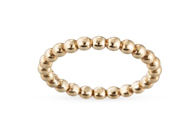Lot 67 - A BAND RING OF BEADED DESIGN, mounted in 14ct...