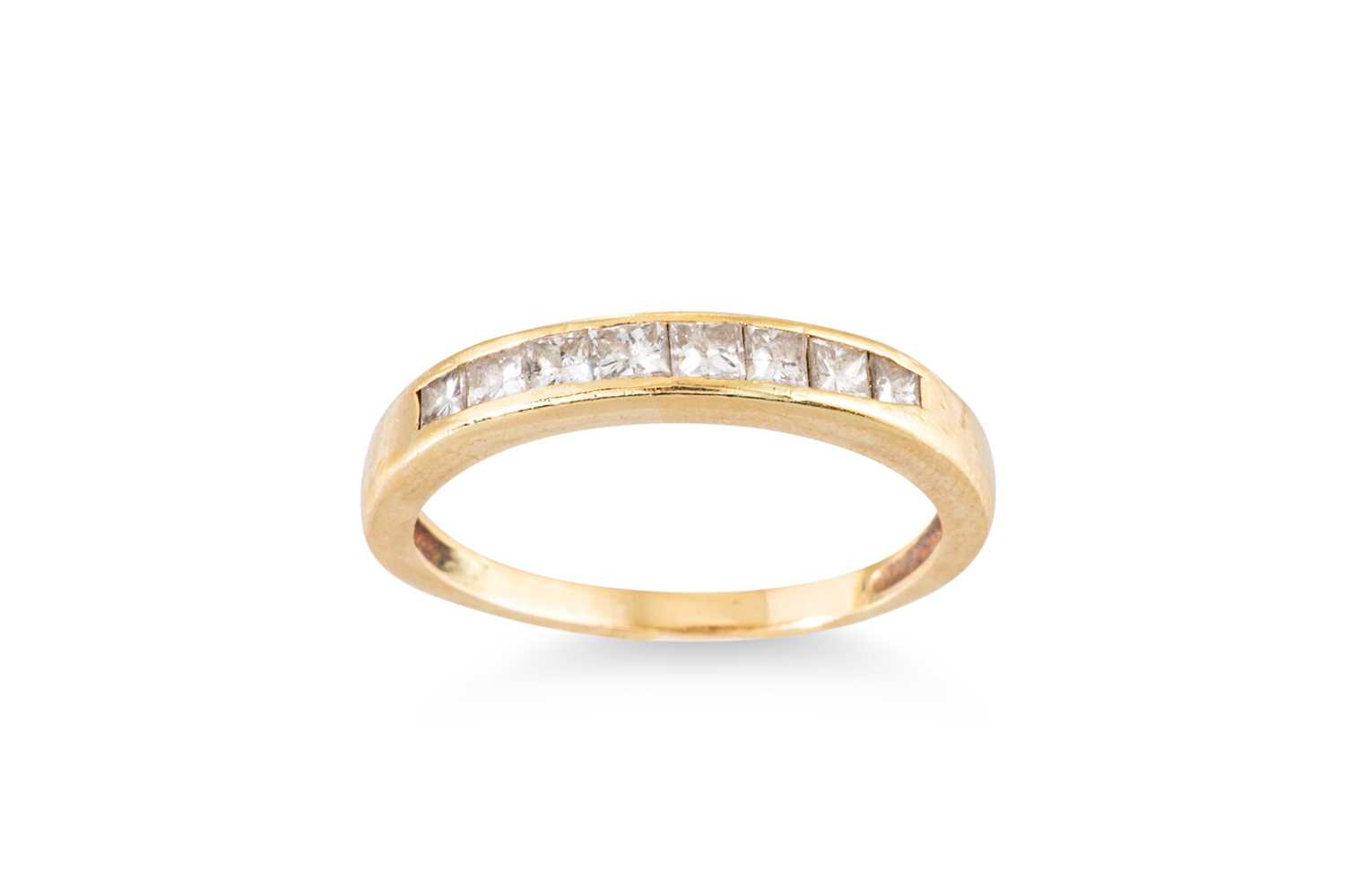 Lot 78 - A DIAMOND HALF HOOP RING, set with eight...