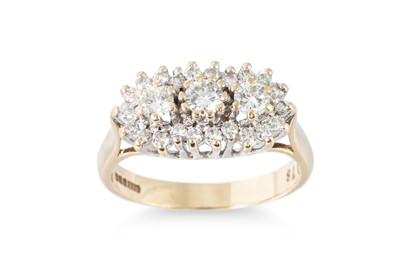 Lot 232 - A DIAMOND CLUSTER RING, mounted in 9ct yellow...