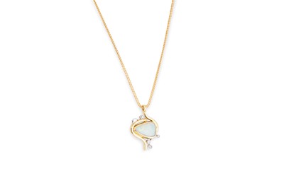 Lot 156 - AN OPAL AND DIAMOND SET PENDANT BY DECLAN...