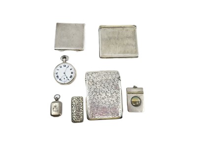 Lot 402 - AN ANTIQUE OPEN FACED POCKET WATCH, silver...