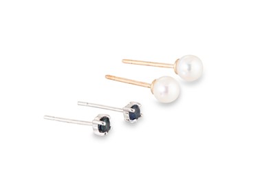Lot 22 - A PAIR OF CULTURED PEARL EARRINGS, mounted in...
