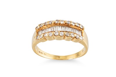 Lot 199 - A DIAMOND SET BAND RING, the channel set...
