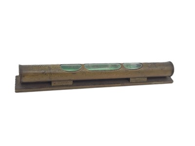 Lot 353 - AN ANTIQUE SPIRIT BRASS LEVEL, signed Booth,...