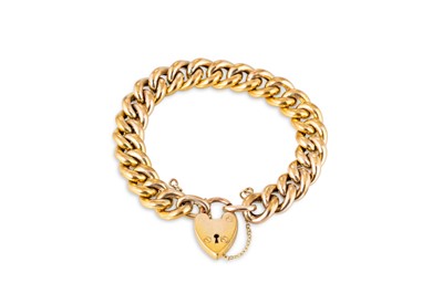 Lot 354 - AN ANTIQUE ROLLED GOLD CURB LINK BRACELET,...
