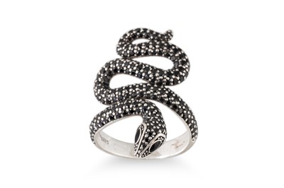 Lot 465 - A THOMAS SABAO SNAKE DRESS RING, mounted in...
