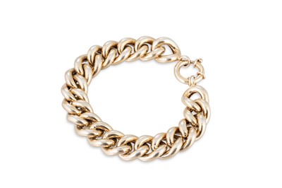 Lot 368 - A VINTAGE SILVER GILT CURB LINK BRACELET,...