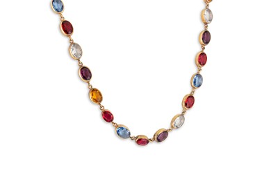Lot 377 - AN ANTIQUE MULTI-COLOURED GLASS RIVIÉRE...