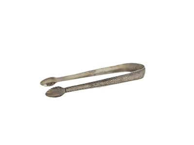 Lot 449 - A GEORGE III IRISH SILVER .925 SUGAR TONGS,...