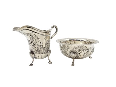 Lot 452 - A MODERN IRISH SILVER .925 MATCHING MILK JUG...