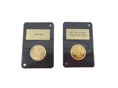 Lot 357 - A PAIR OF CASED 2017 ISLE OF MAN GOLD COINS,...