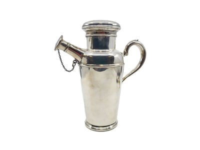 Lot 488 - AN ANTIQUE EPNS CAMPAIGN COCKTAIL SHAKER, side...