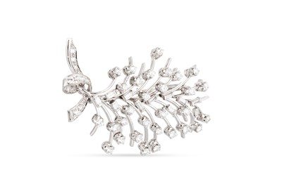 Lot 318 - A VINTAGE DIAMOND SPRAY BROOCH, of...