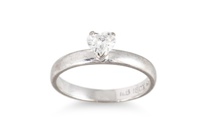 Lot 172 - A DIAMOND SOLITAIRE RING, the heart shaped...
