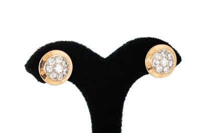 Lot 288 - A PAIR OF VINTAGE DIAMOND CLUSTER EARRINGS,...