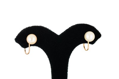 Lot 109 - A PAIR OF ANTIQUE GOLD CULTURED PEARL EARRINGS,...