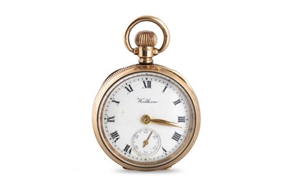 Lot 407 - A GEORGE V 9CT GOLD LADY'S OPEN FACE FOB WATCH,...