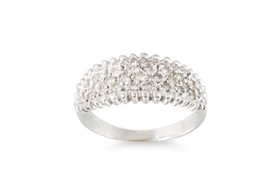 Lot 318 - A THREE ROWED DIAMOND RING, mounted in 14ct...