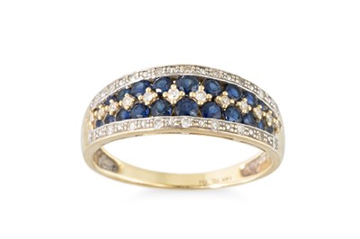 Lot 319 - A DIAMOND AND SAPPHIRE RING, mounted in 14ct...