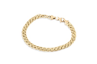 Lot 40 - A 14CT GOLD WOVEN LINK BRACELET, 6.65 g.