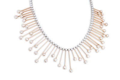 Lot 302 - A DIAMOND NECKLACE, of spray form, comprising...