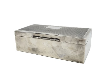 Lot 441 - A RECTANGULAR POST-WAR SILVER CIGARETTE/CIGAR...