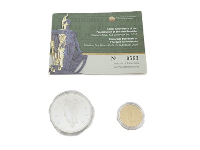 Lot 373 - A 2016 PAIR OF IRISH GOLD PROOF €50 & SILVER...