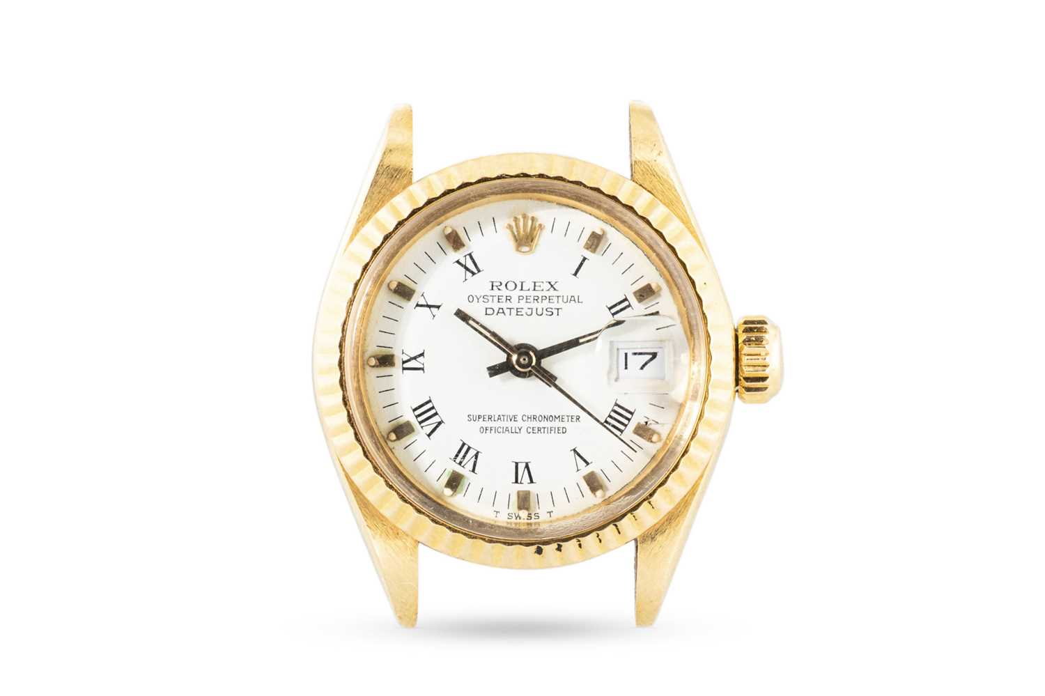 Lot 461 - A LADY'S ROLEX DATEJUST WATCH HEAD, no strap,...