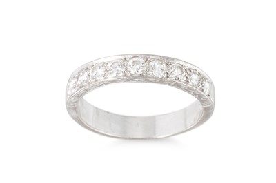 Lot 281 - A VINTAGE DIAMOND HALF ETERNITY RING, the...