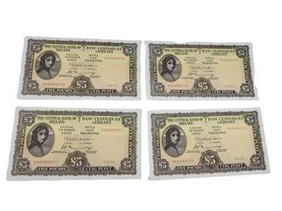Lot 377 - CONSECUTIVE LADY LAVERY IRISH BANKNOTES: 4 x...