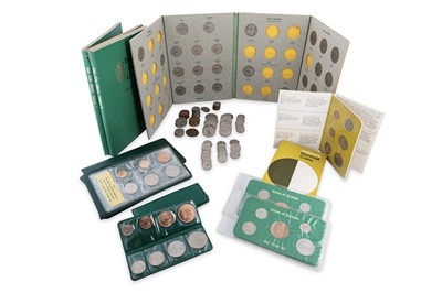 Lot 378 - THREE ALBUMS OF IRISH COINS FROM 1/4d TO 2/6,...