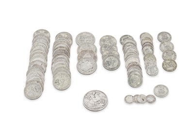 Lot 380 - A BAG OF 50% SILVER ENGLISH COINS 528 g. with...