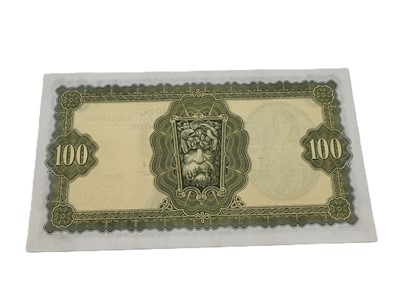 Lot 391 - A £100 LADY LAVERY IRISH BANKNOTE, 4.4.77...
