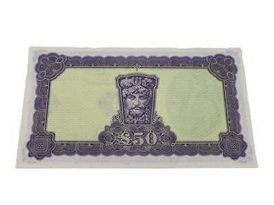 Lot 392 - A £50 LADY LAVERY IRISH BANKNOTE. 4.4.77 crisp...