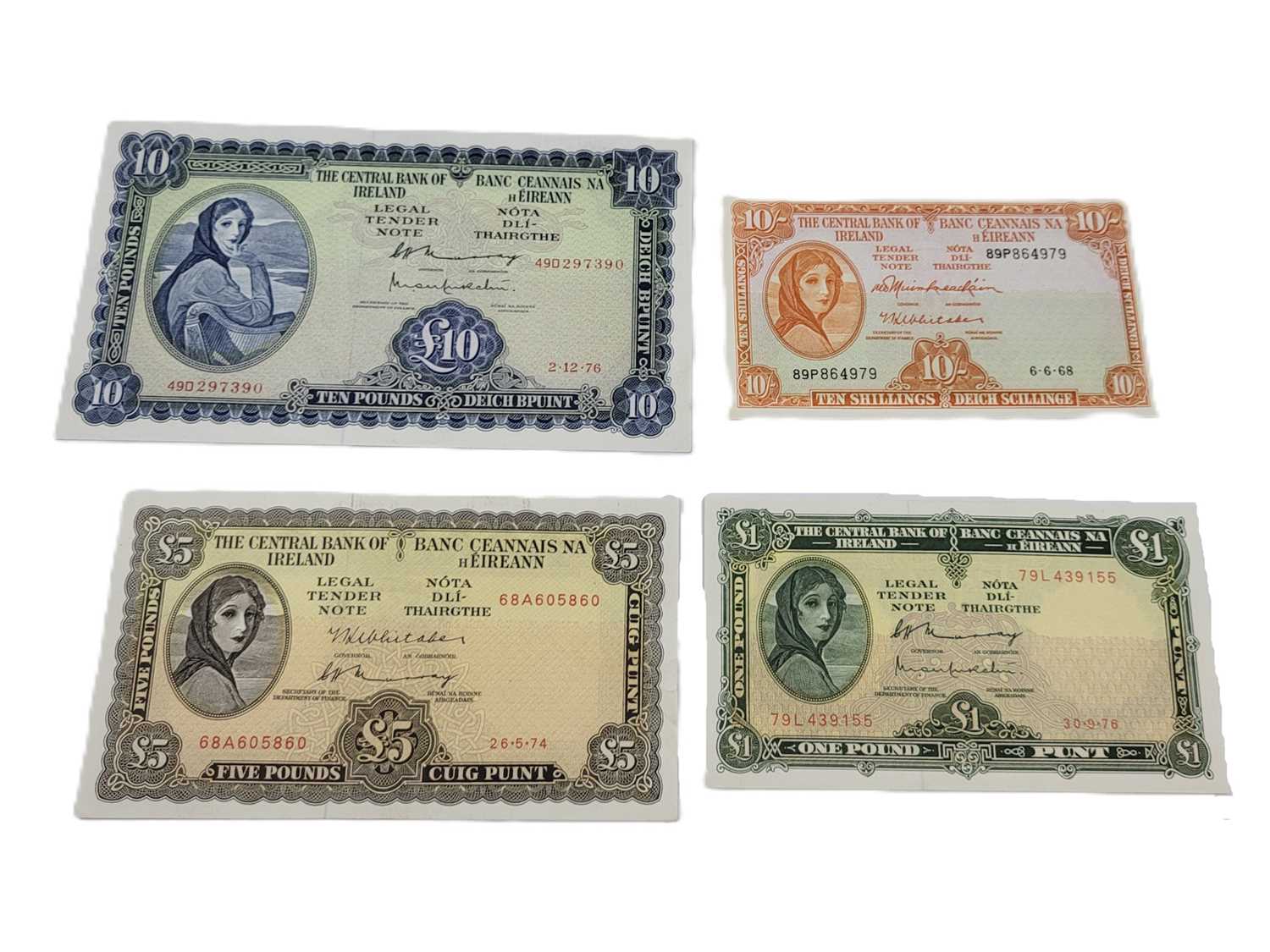 Lot 394 - A SET OF FOUR LADY LAVERY IRISH BANKNOTES, £10...