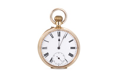 Lot 405 - AN ANTIQUE 14CT GOLD OPEN FACE POCKET WATCH,...