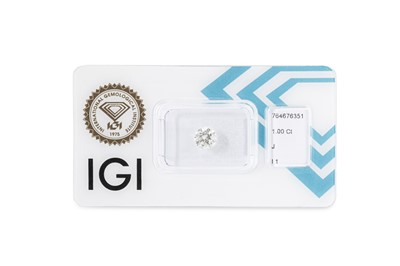 Lot 219 - A LOOSE DIAMOND, the round brilliant cut...
