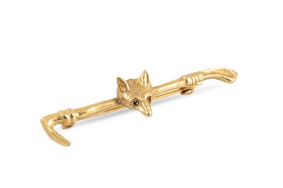 Lot 82 - A 9CT GOLD STOCK PIN, in the design of a fox...