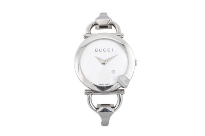 Lot 424 - A LADY'S GUCCI EQUESTRIAN WRIST WATCH, with...
