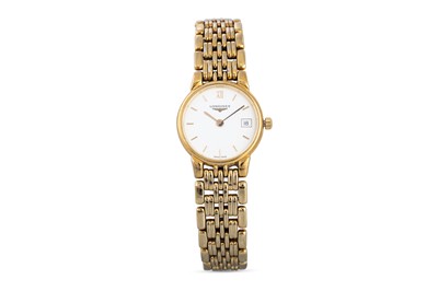Lot 433 - A LADY'S LONGINES WRIST WATCH, bracelet strap,...