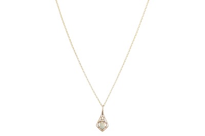 Lot 44 - AN ANTIQUE AMETHYST PENDANT, c. 1890, on a...