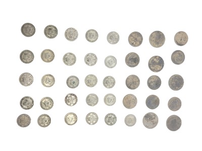 Lot 392 - A 100 G. BAG OF 50% SILVER ENGLISH COINS, 1920...