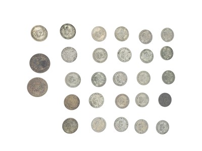 Lot 392 - A 100 G. BAG OF 50% SILVER ENGLISH COINS, 1920...