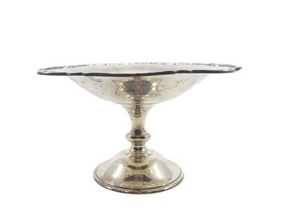 Lot 361 - A GEORGE V LARGE STERLING SILVER TAZZA LONDON...