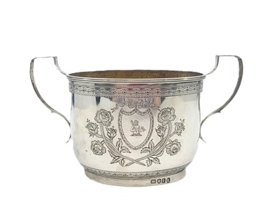 Lot 365 - A GEORGE III TWIN-HANDLED SUGAR BOWL, with...