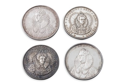 Lot 386 - A SET OF FOUR TRINITY COLLEGE IRISH SILVER...