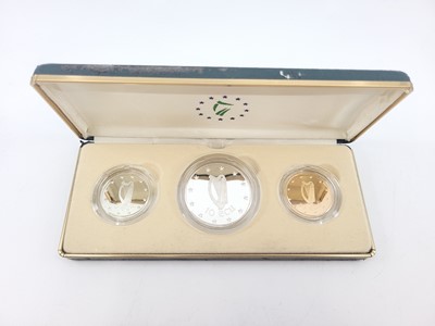 Lot 402 - A 1990 TRIPLE ECU SILVER PROOF COIN SET,...